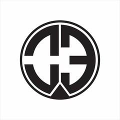 OE Logo monogram circle with piece ribbon style on white background