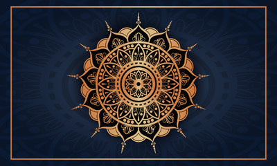 Luxury arabic mandala with golden arabesque