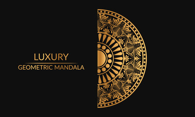 Luxury geometric geometric mandala in golden color