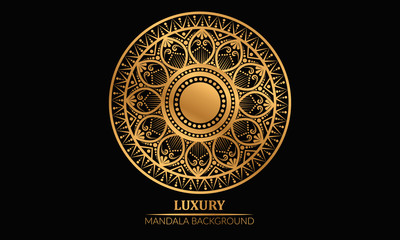 Luxury geometric mandala in golden color