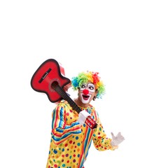 Funny clown isolated on white background