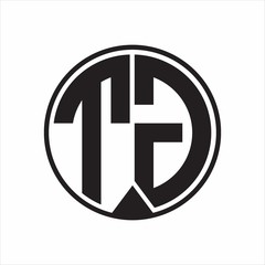 TG Logo monogram circle with piece ribbon style on white background