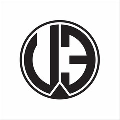 Obraz premium UE Logo monogram circle with piece ribbon style on white background