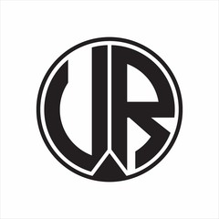 UR Logo monogram circle with piece ribbon style on white background