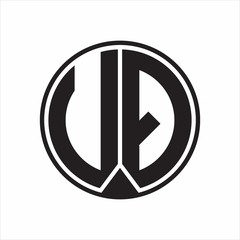 UQ Logo monogram circle with piece ribbon style on white background