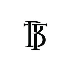 bt letter original monogram logo design - obrazy, fototapety, plakaty