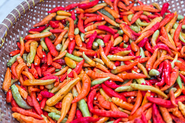 red and green chili peppers