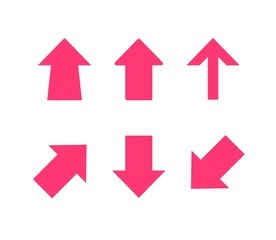 Arrow icon vector flat collection isolated on white background, pointers down up arrows set