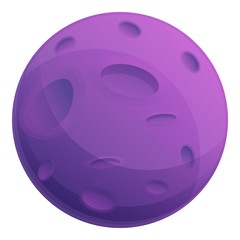 Violet planet icon. Cartoon of violet planet vector icon for web design isolated on white background