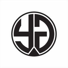 Obraz premium YG Logo monogram circle with piece ribbon style on white background
