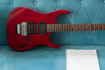 Clouse up electric guitar