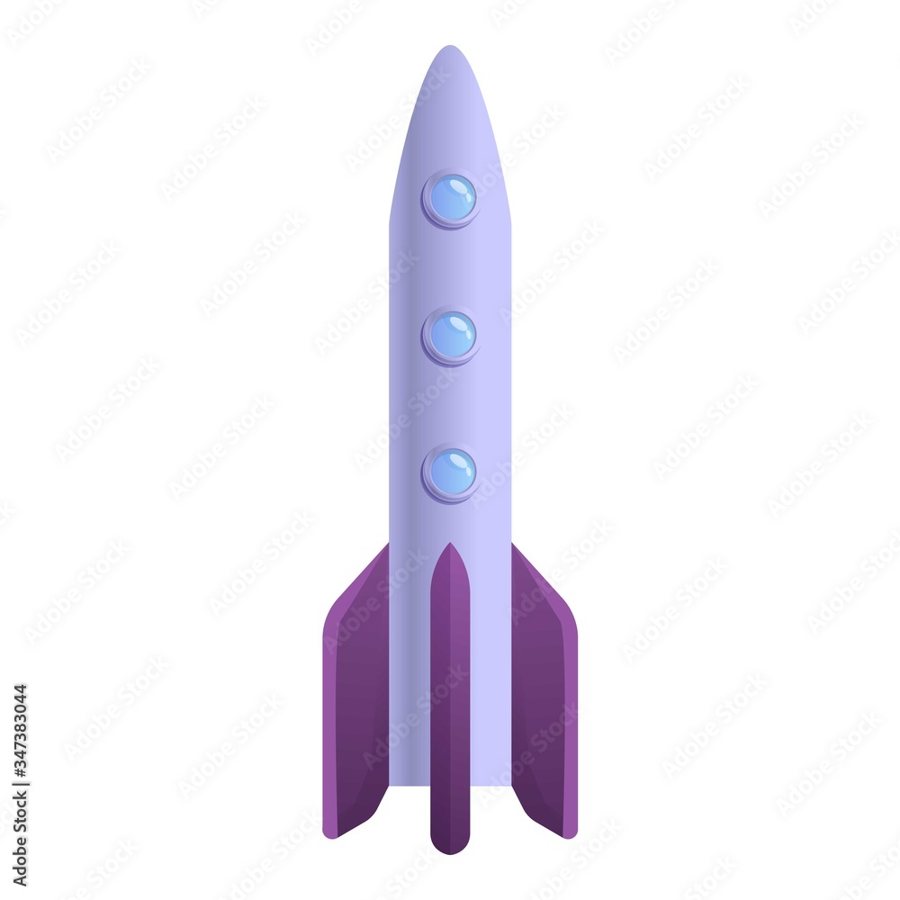 Poster space rocket icon. cartoon of space rocket vector icon for web design isolated on white background