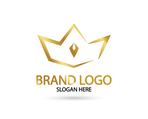 Great Luxury Gold Crown Royal and Elegant Logo Vector Design