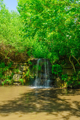 Travertine falls in the Snir Stream (Hasbani River) Nature Reserve