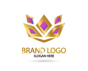Great Luxury Gold Crown Royal and Elegant Logo Vector Design