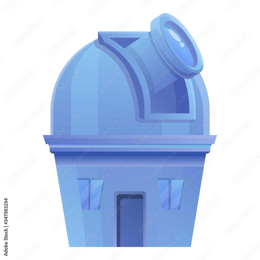 Poster observatory building icon. cartoon of observatory building vector icon for web design isolated on wh
