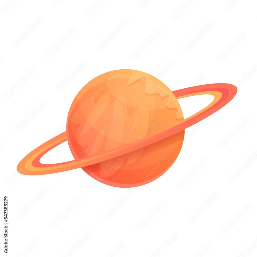 Poster saturn planet icon. cartoon of saturn planet vector icon for web design isolated on white background