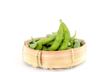 Japanese Soybeans on white background