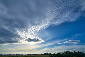 ecological windmills to generate electricity in a natural environment