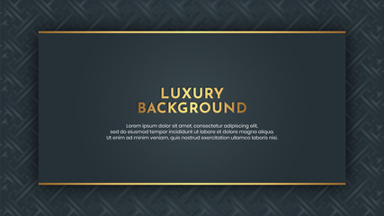 Luxury Golden Abstract Background with Ornament Pattern Elegant Frame Gold Border and Copy Space