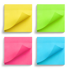 Collection of colorful stickers, isolated on white background