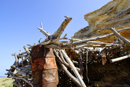 Cave man's nest house in Shuab beach,  Socotra island, Yemen.
