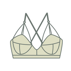 Balcony. Bra. Lingerie. Simple vector illustration.