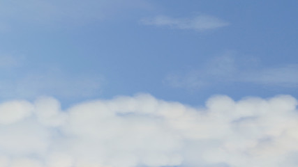 Cloudy white clouds and blue sky background. Shinny clear sky day with sun shine. Beautiful skyscape.