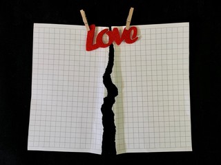 Torn paper and the inscription 