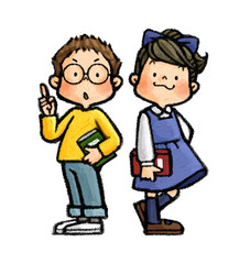 子供　全身ポーズセット（男女ペア）