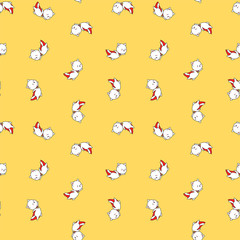 
Cute cat pattern. Illustration of flying super cats on a yellow background. Vector 8 EPS.
