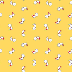 
Cute cat pattern. Illustration of flying super cats on a yellow background. Vector 8 EPS.
