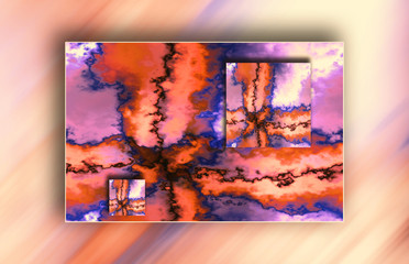 3D Image gallery with abstract acrylic painting artwork