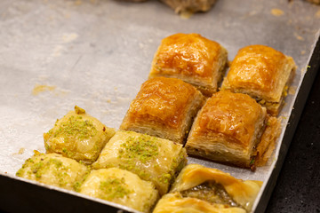 Baklava pastry dessert.