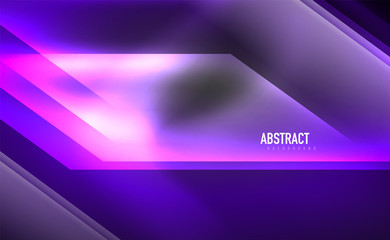 Dynamic neon shiny abstract background. Trendy abstract layout template for business or technology presentation, internet poster or web brochure cover, wallpaper