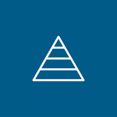 Pyramid Line Icon On Blue Background. Blue Flat Style Vector Illustration