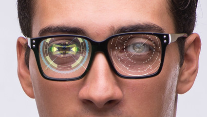 Concept of sensor implanted into human eye