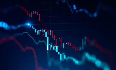Falling digital graph, financial crisis