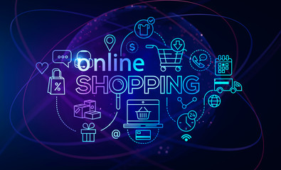 Online shopping interface and planet hologram