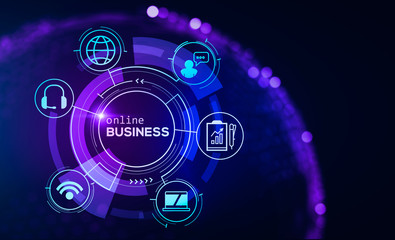 Global online business digital HUD interface