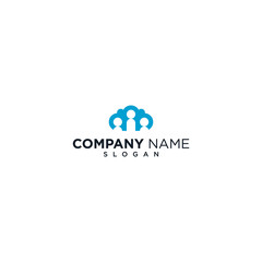 Obraz premium cloud people logo shape blue