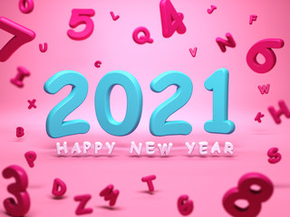 New Year 2021 Creative Design Concept - 3D Rendered Image