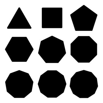 Symbol triangle, rectangle, pentagon, hexagon, hexagon, octagon. Design template vector