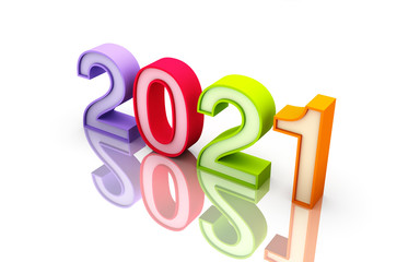 New Year 2021 Creative Design Concept - 3D Rendered Image