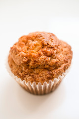 Muffin cake on white background