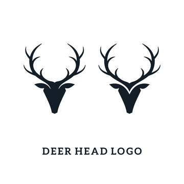 deer head logo silhouette set