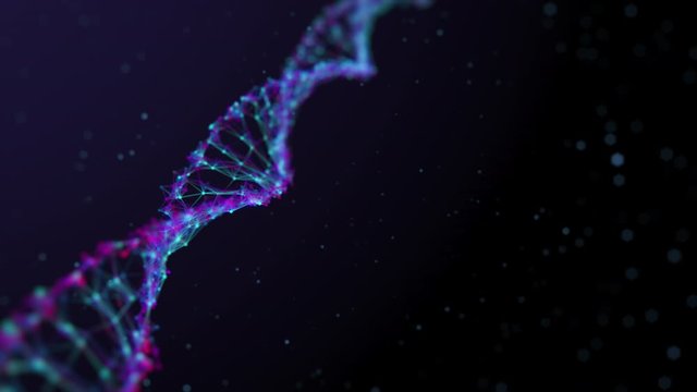 Biotechnology Digital DNA Black light Neon Background