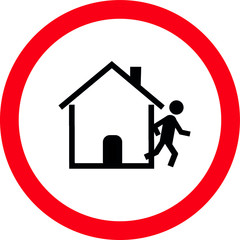 Leaving home sign, symbol, Vector illustration