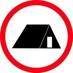 Tent sign, symbol, Vector illustration