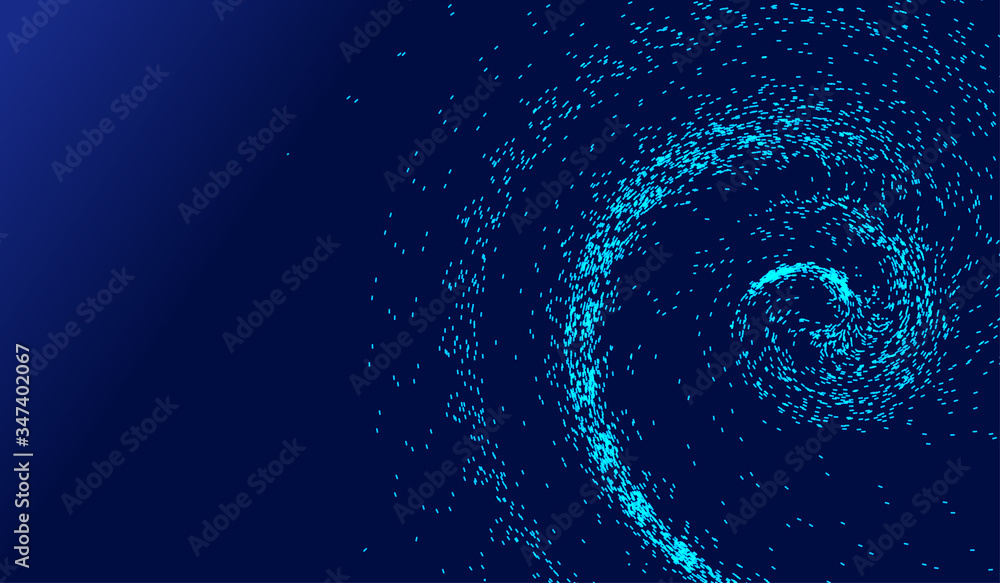 Poster glowing particle flow vortex, internet technology big data background.